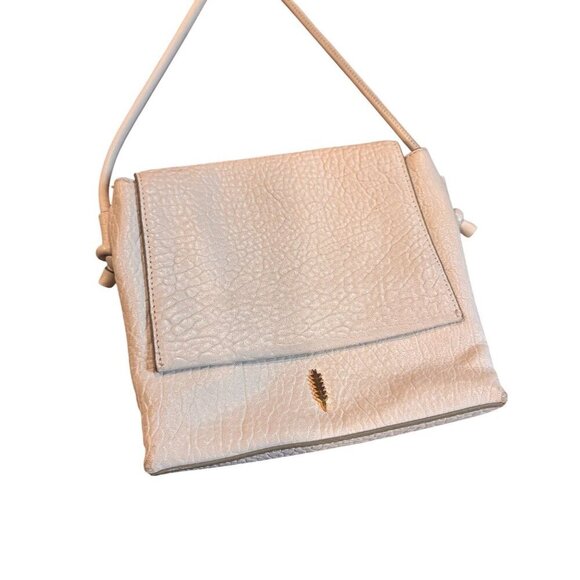 Thacker White Pebbled Leather Crossbody Bag - Picture 1 of 9